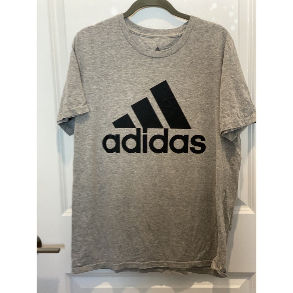 Adidas T-Shirt Men's Medium M Amplifier Tee Logo Heathered Gray